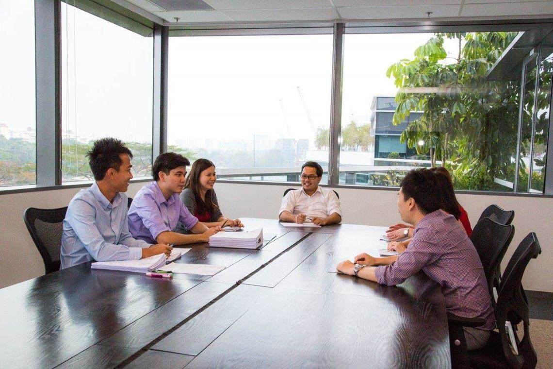 Employees having a brain storming session