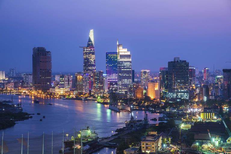 Vitetnam city skyline.